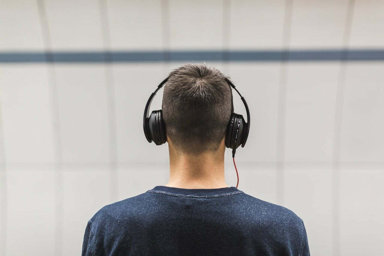 a person wearing headphones