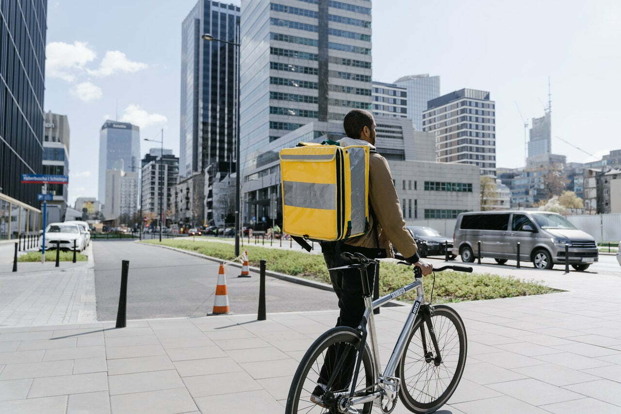 a person riding a bicycle