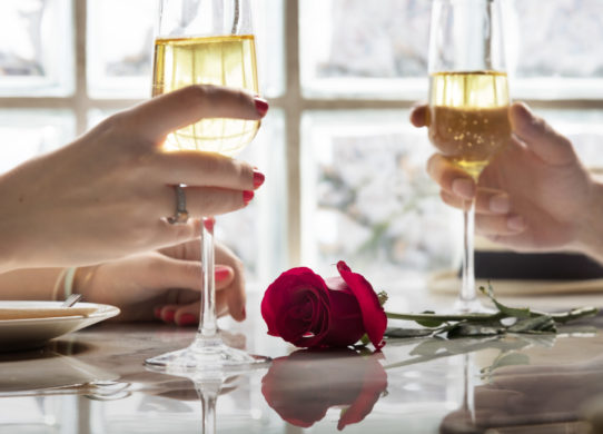 Couple Celebrating Anniversary Dining Concept
